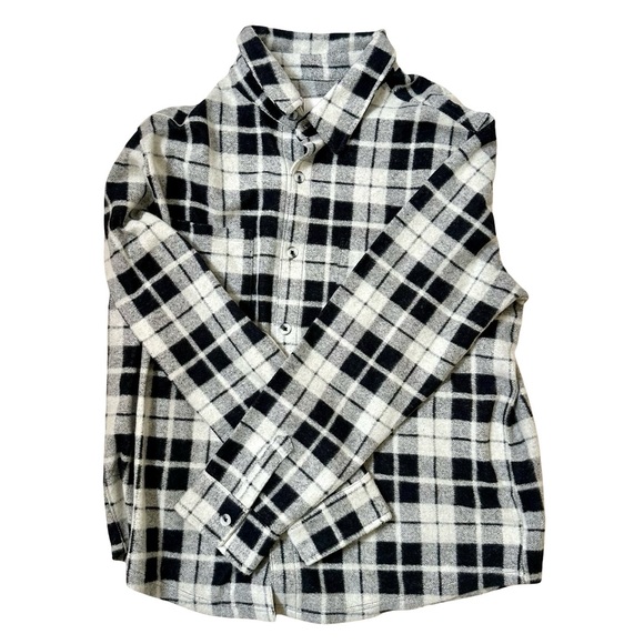 Men’s Goodfellow & Co Plaid Flannel Shirt Black and White Size XL - Picture 5 of 7